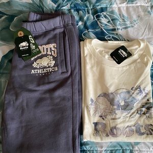 Roots joggers and t-shirt - women xs